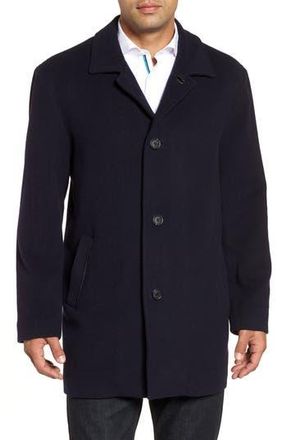 Cole Haan Wool Blend Overcoat in Navy at Nordstrom Rack, Size Medium