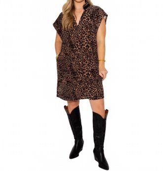 THML Clothing Cheetah Mini Dress In Brown