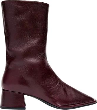 Alohas Alohas - Berlin enkellaarsjes met hak - Dames - Schoenen - Rood - Maat: 39 EU Leer