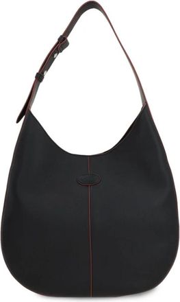 Tod's Zwarte Schoudertas Stijlvol - Dames - Schoudertassen - Zwart - ONE Size - Leer - Tassen