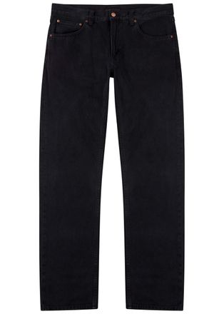 Nudie Jeans Gritty Jackson Black Straight-leg Jeans, Jeans, Faded - W36