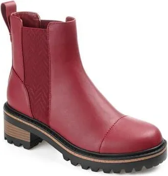 Journee Collection Journee Colleciton Mirette Lug Sole Chelsea Boot in Wine at Nordstrom Rack, Size 7