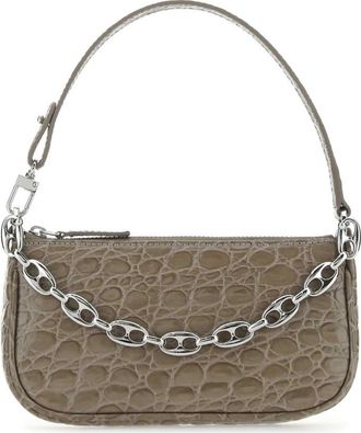 by FAR Dove grey leather mini Rachel handbag