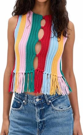 Line & Dot Chlo Crochet Top In Rainbow