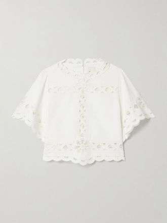 Isabel Marant Blusa In Pizzo Sangallo Di Cotone Parissa - Bianco
