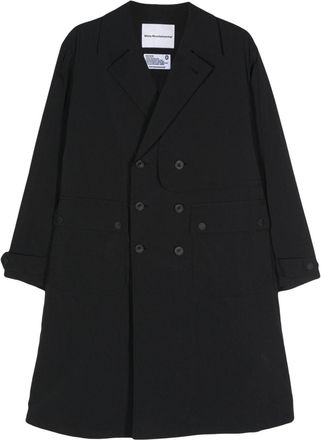 White Mountaineering double-breasted coat - men - Polyurethane/Nylon - 0 - Black