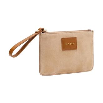 Francesco Biasia Clutches, female, Beige, Size: ONE SIZE Flat Suede Coin Purse