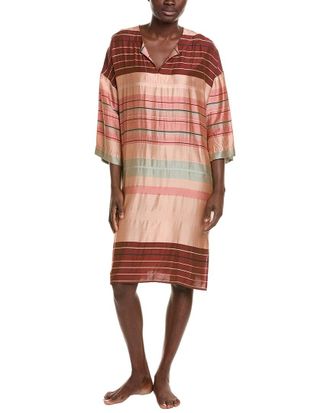 Hanro Hanro Striped Colorblock Silk-Blend Caftan