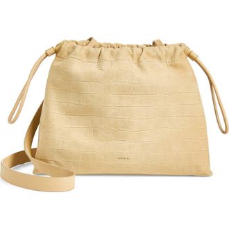 Vince Sarai Croc Embossed Leather Crossbody Bag in Marzipan at Nordstrom