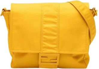 Fendi Pre-owned Cross Body Bags, female, Yellow, Size: ONE SIZE Pre-owned Nylon Crossbody Bag