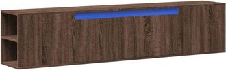 vidaXL Vidaxl - Mueble de tv de pared con luz led marrón roble 180x31x39,5 cm