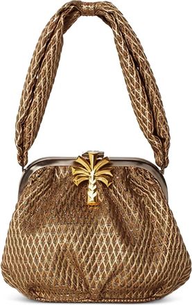 Sarah´s Bag Palm on Marquise Gold Bella shoulder bag - women - Fabric/Artificial Suede/Brass - One Size