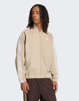 adidas Originals Sst adicolor Classics - Top sportivo in twill di cotone kaki three-Neutro