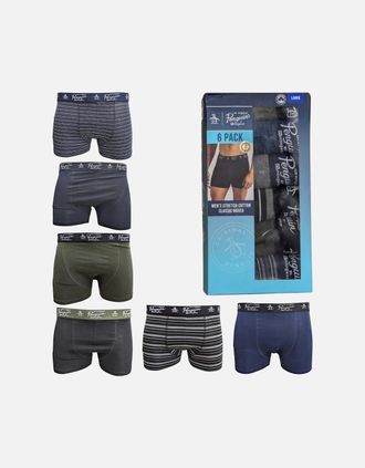 Original Penguin Mens Original Penguin Mens Boxer Trunks Stretch Cotton Rich 6X Pack Underwear Gift - Navy - Size: 33/32/32