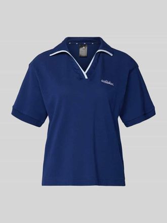 adidas Poloshirt mit Label-Stitching in Dunkelblau, Gr&ouml;&szlig;e XL