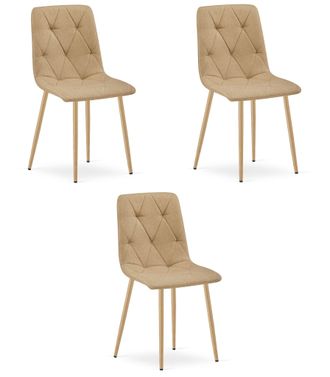 OEM Silla Libra - Tela Marr&oacute;n / Patas Color Madera X 3