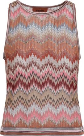 Missoni Zigzag Viscose Sleeveless Top with Lurex