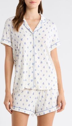 Nordstrom Moonlight Eco Short Pajamas in Ivory- Blue Tapestry Floral at Nordstrom, Size X-Large