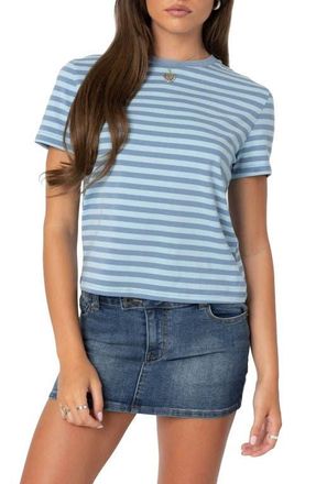 Edikted Callahan Stripe Crewneck T-Shirt in Blue at Nordstrom, Size X-Small