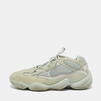 adidas Yeezy 500 Size 42 Grey Leather Mesh and Suede Low Top Sneakers