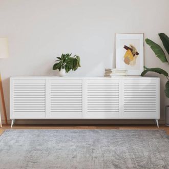 vidaXL Ante a Lamelle 4 pz Bianche 61,5x59,4 cm in Legno di Pino - Vidaxl