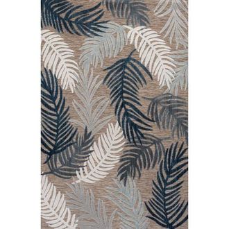 Jonathan Y Designs Montego High-Low Tropical Palm Indoor/Outdoor Area Rug in Brown/navy/ivory at Nordstrom, Size 5Ft 0In X 8Ft 0In