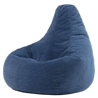 Icon Brand Puf con respaldo alto de pana azul denim