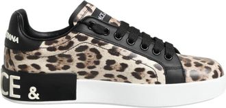 Dolce & Gabbana Low Top Sneakers - Dames - Sneakers - Bruin - 35 EU - Leer - Schoenen