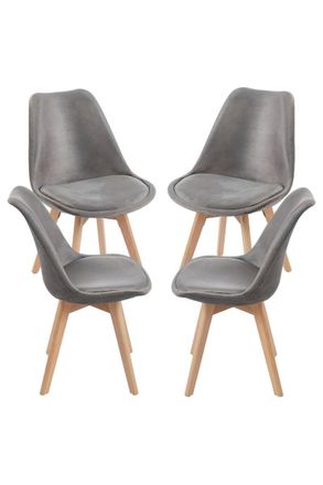 Regalos Miguel Regalos Miguel - Packs Sillas Comedor - Pack 4 Sillas Synk Terciopelo - Gris Oscuro