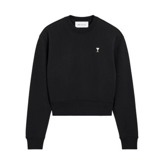 Ami Hoodies & sweatvesten, Dames, Zwart, M, Katoen, Crewneck Sweatshirt