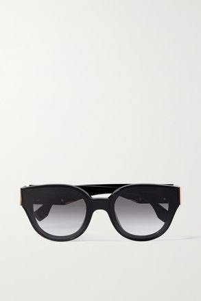 Fendi Occhiali Da Sole In Acetato Decorato Con Montatura D-frame First - Nero