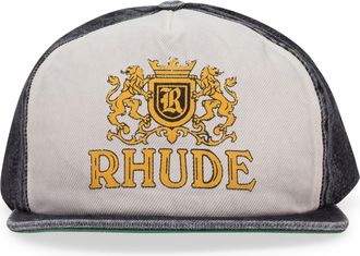 Rhude BLACK/CREAM CRESTA DENIM BASEBALL CAP