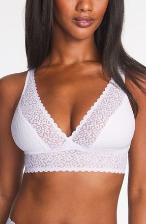 Wacoal High Bar Lace Trim Bralette in White at Nordstrom, Size X-Large
