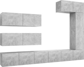 vidaXL Vidaxl - 7 Piece tv Cabinet Set Concrete Grey Engineered Wood