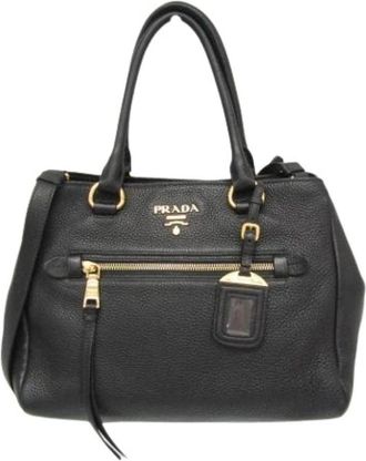 Prada Pre-owned Vintage Leren Handtas - Dames - Vintage Handtas - Zwart - ONE Size - Leer - Vintage