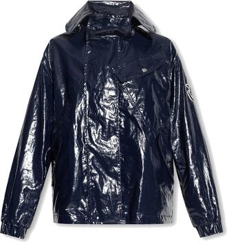 Moncler Glanzende Jas met Kraag - Dames - Zomerjassen - Blauw - XS - Linnen - Jassen