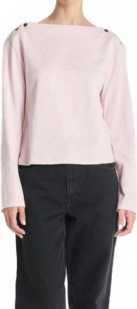 Nation Ltd Rochelle Boatneck Tee In Blush