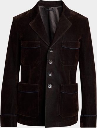 Tom Ford Men & apos;s Flocked Cotton Blend Patch Pocket Blazer