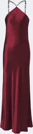 Staud Cadence halterneck satin slip dress