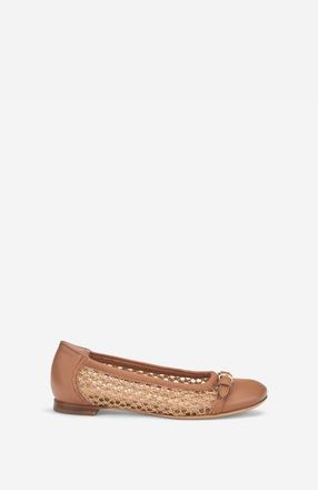 AGL Monia Ballet Flat in Cocoa Fabric at Nordstrom, Size 39.5