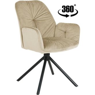OEM Silla Giratoria Koen Tapizada En Terciopelo, Beige Claro