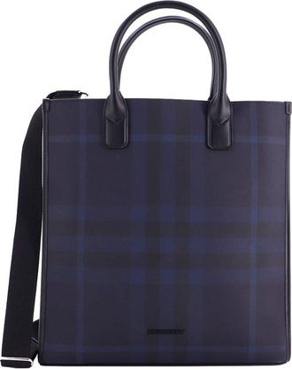 Burberry Convertible Tote London Check Coated With Medium (Authentic Pre-Loved)