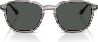 Brooks Brothers 53mm Irregular Sunglasses in Grey Horn /Dark Grey at Nordstrom