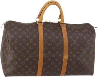 Louis Vuitton Pre-owned Weekend Bags, female, Brown, Size: ONE SIZE Pre-owned Canvas Weekend Bag