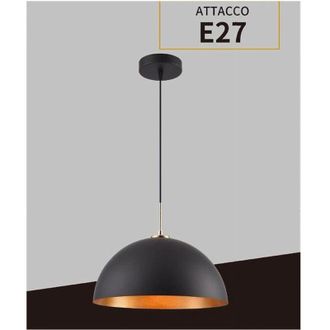 Trade Shop Trade Shop - Lampadario A Sospensione Soffitto E27 Paralume Cupola In Ferro Elegante Ip20 B92 - Negro