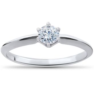 Pompeii3 1/4ct Solitaire Diamond Engagement Ring 14K White Gold Size Selectable