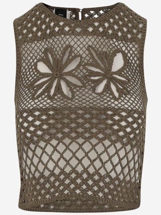 Pinko Crochet Knit Sleeveless Top
