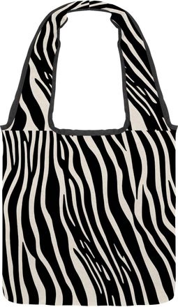 Generic Zebra Stripes Reversible Canvas Shoulder Tote - Double-Sided Print, 12oz Cotton, 27cm Drop, Fold-Flat Bag for Travel, Shopping, Street Outings