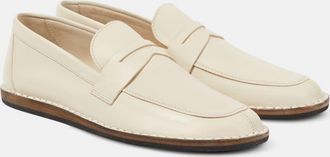 The Row Cary leather penny loafers