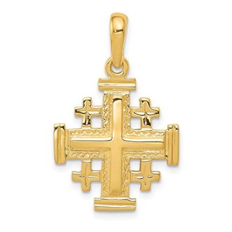 Diamond2Deal 10k Yellow Gold Jerusalem Cross Pendant